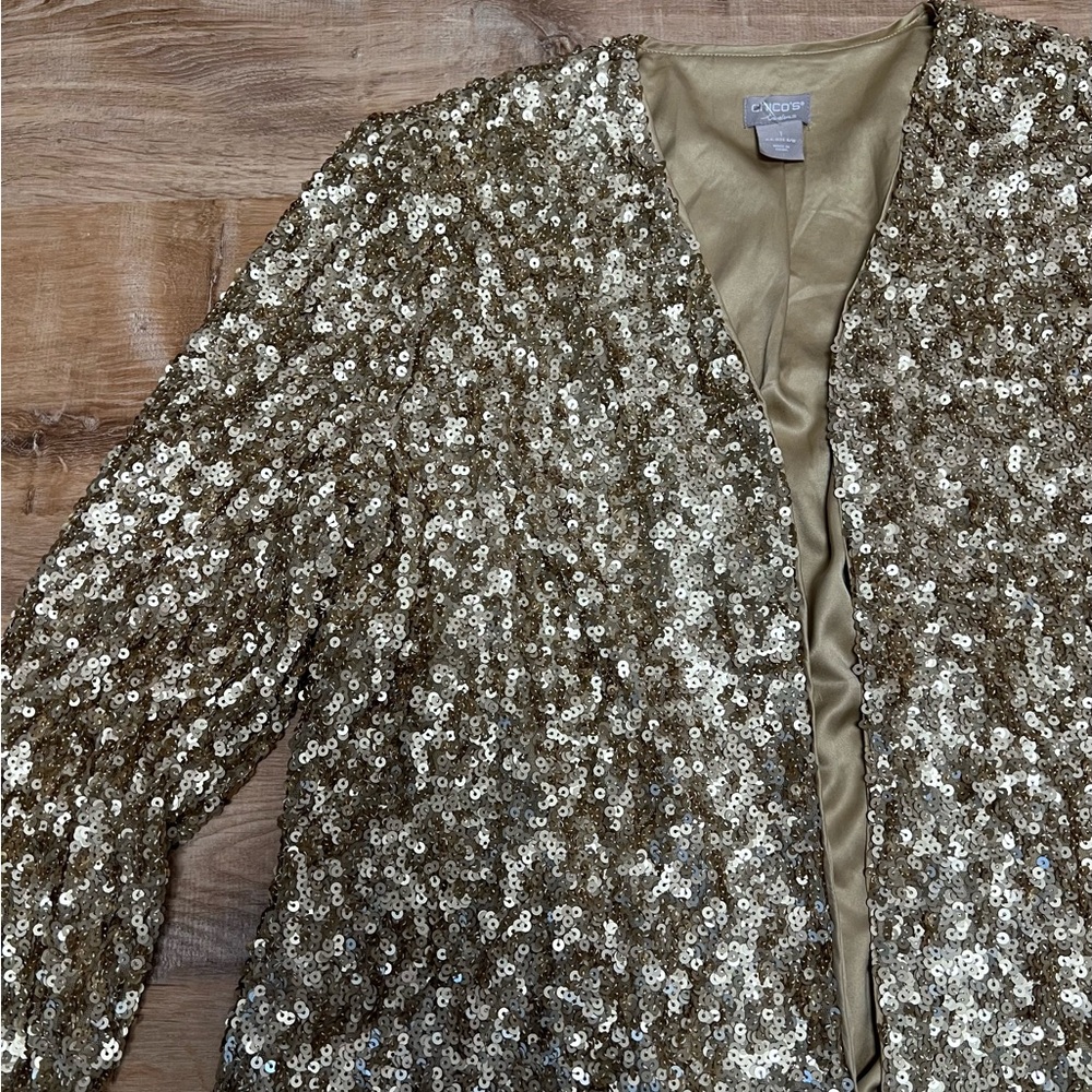 Gold Sequin Jacket - image 3
